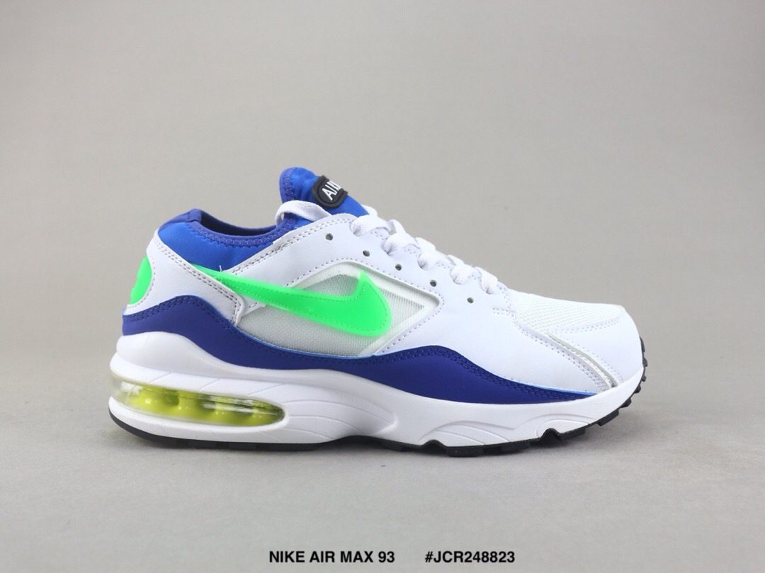 Nike Air Max 93 White Black Green Shoes - Click Image to Close